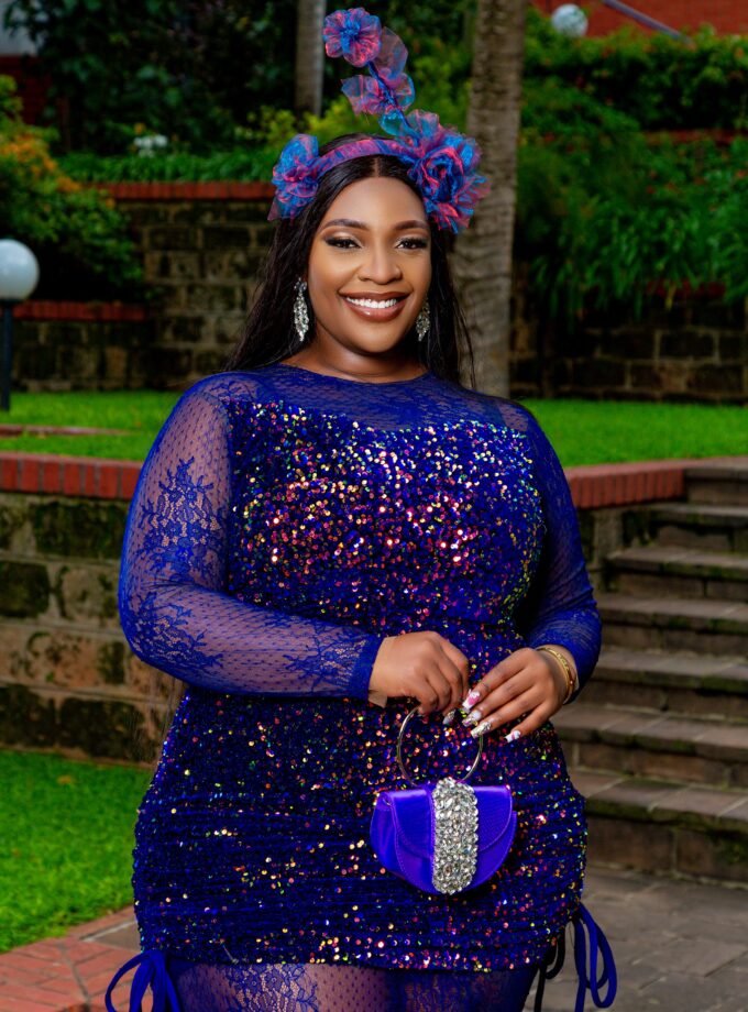 Sequin and chantily lace dress.