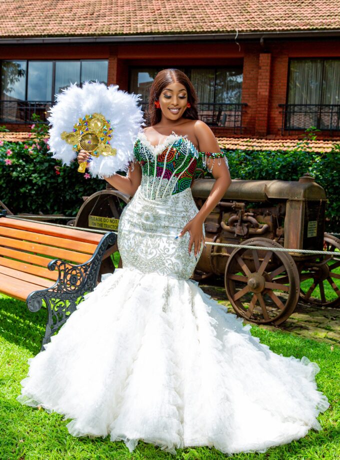 Ankara and luxury lace gown