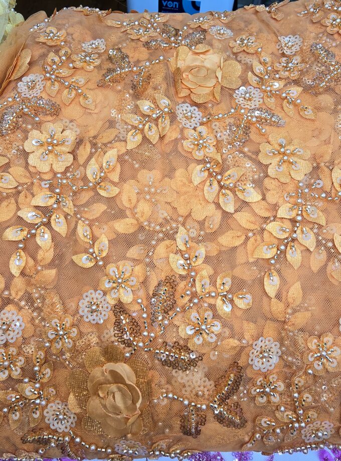 Beaded 3D rose lace/y