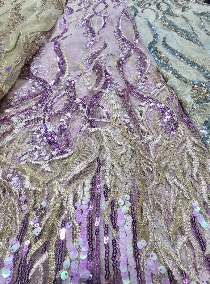 Embroidery and Sequin on tulle/y