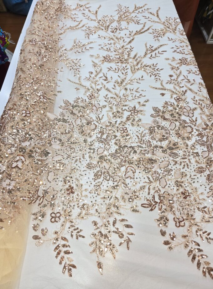 Rosegold sequin beaded lace/y