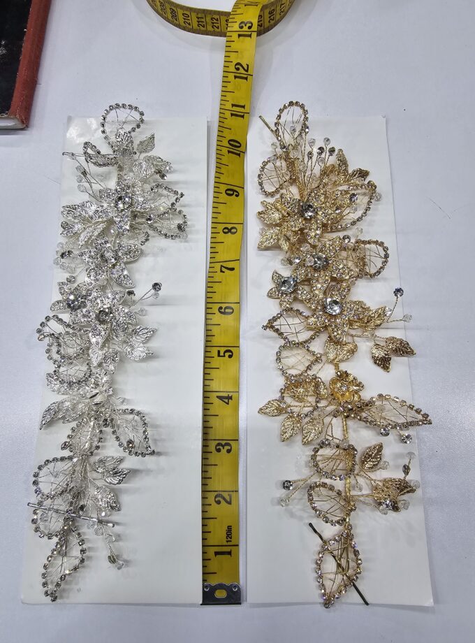 3D appliqué silver and gold