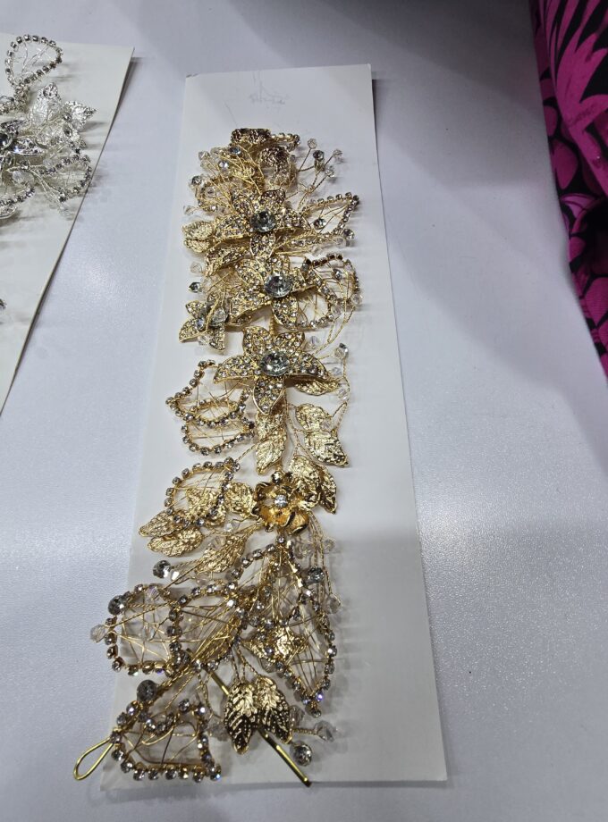 3D appliqué silver and gold