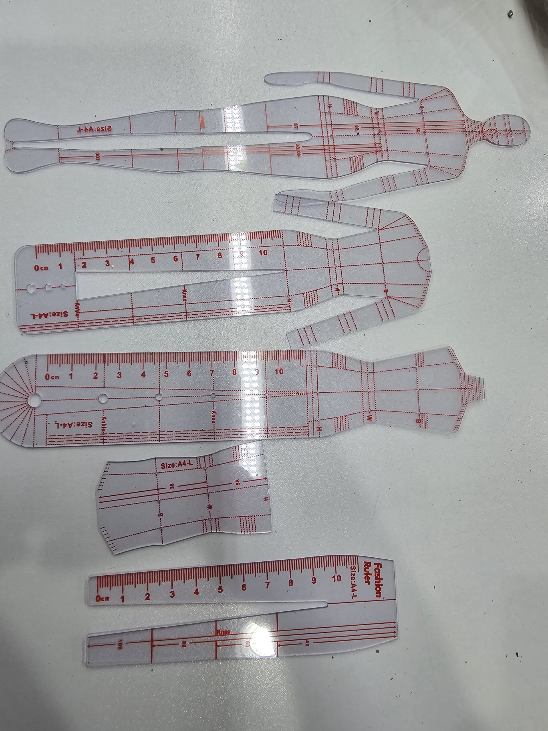 Fashion Illustration rulers set of 5.