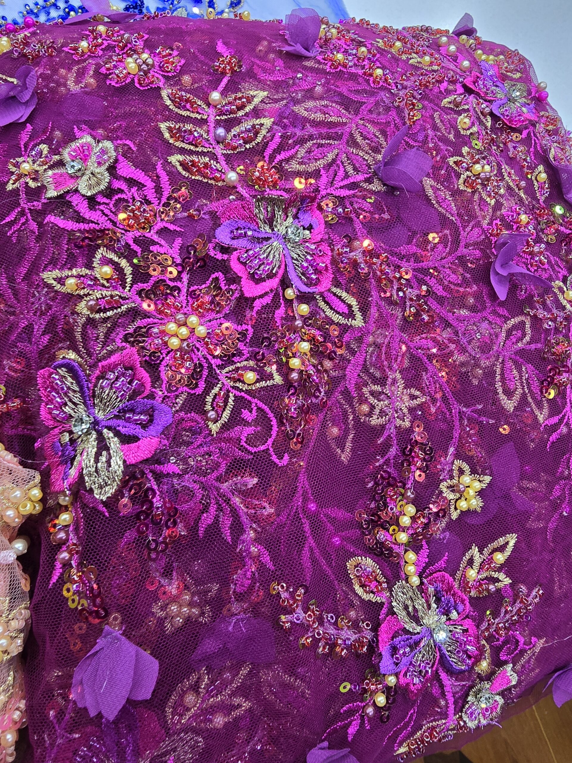 3D Beaded lace with rhinestones/y - Image 4